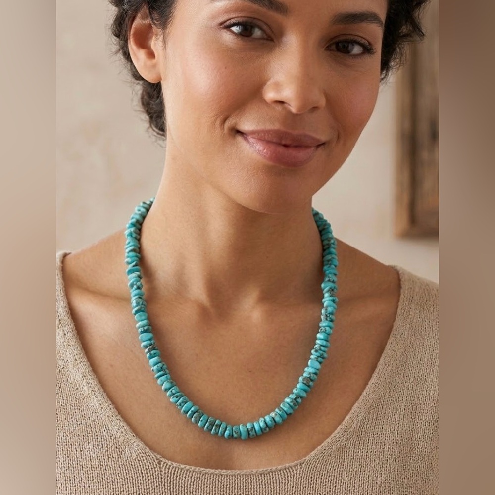 Genuine Turquoise Beaded Necklace